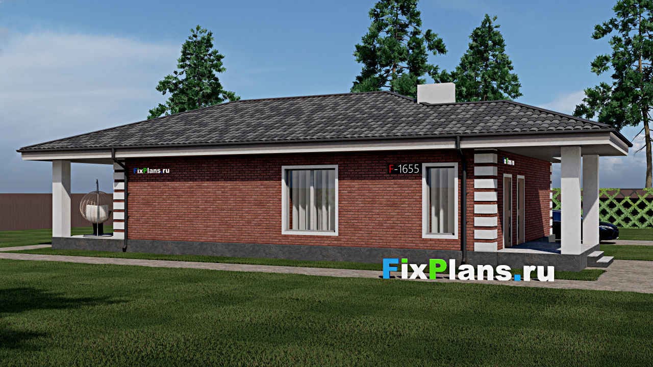 Одноэтажный дом F - 1655 — фасад