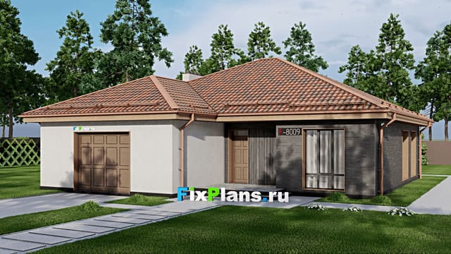 Одноэтажный дом F-8009