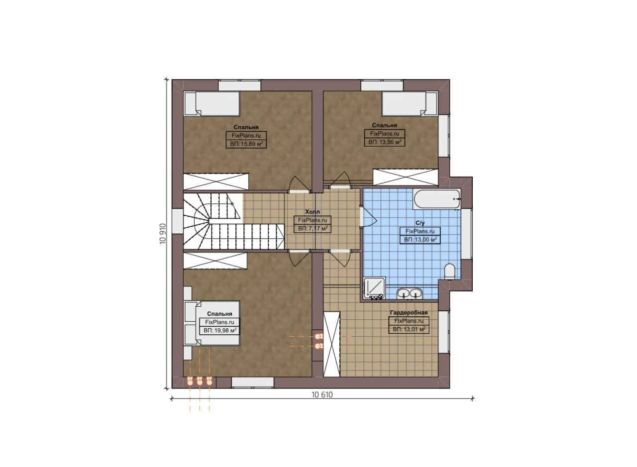 План 2 этажа — проект F-4517